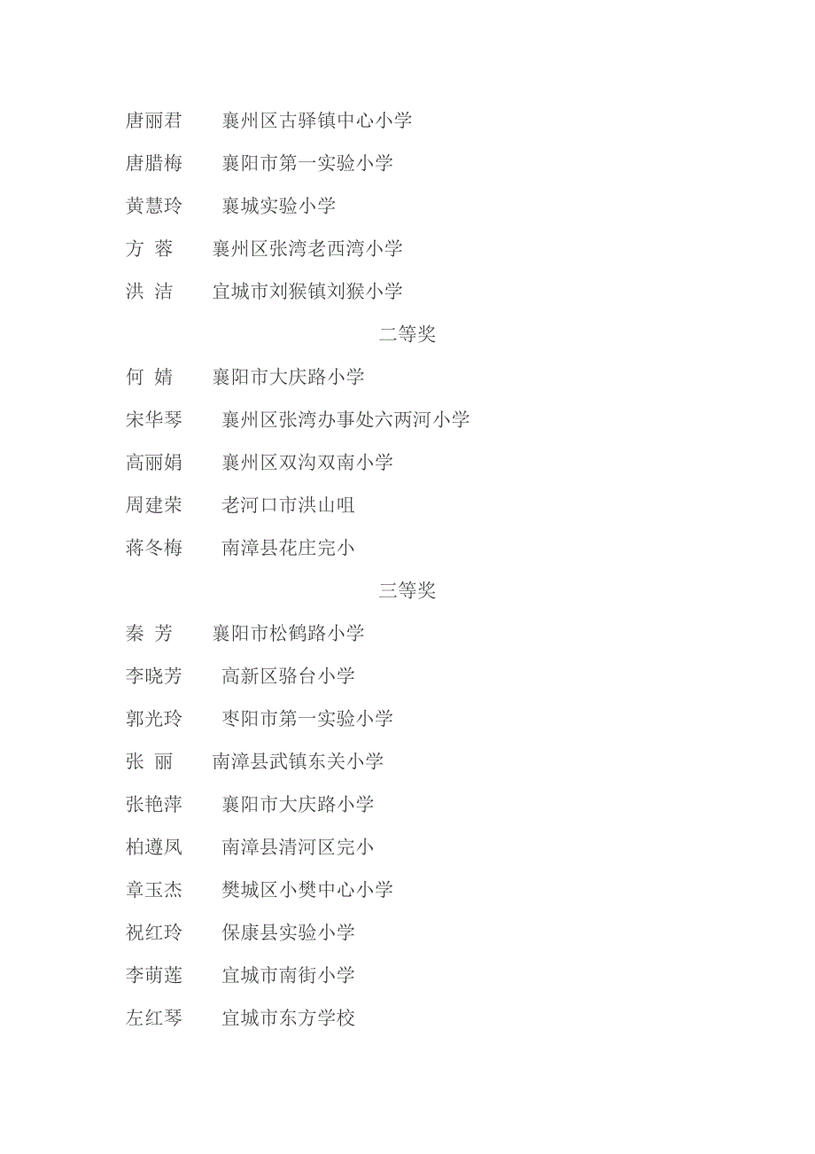 襄阳市课内比教学市级大比武活动竞赛结果通报_第4页