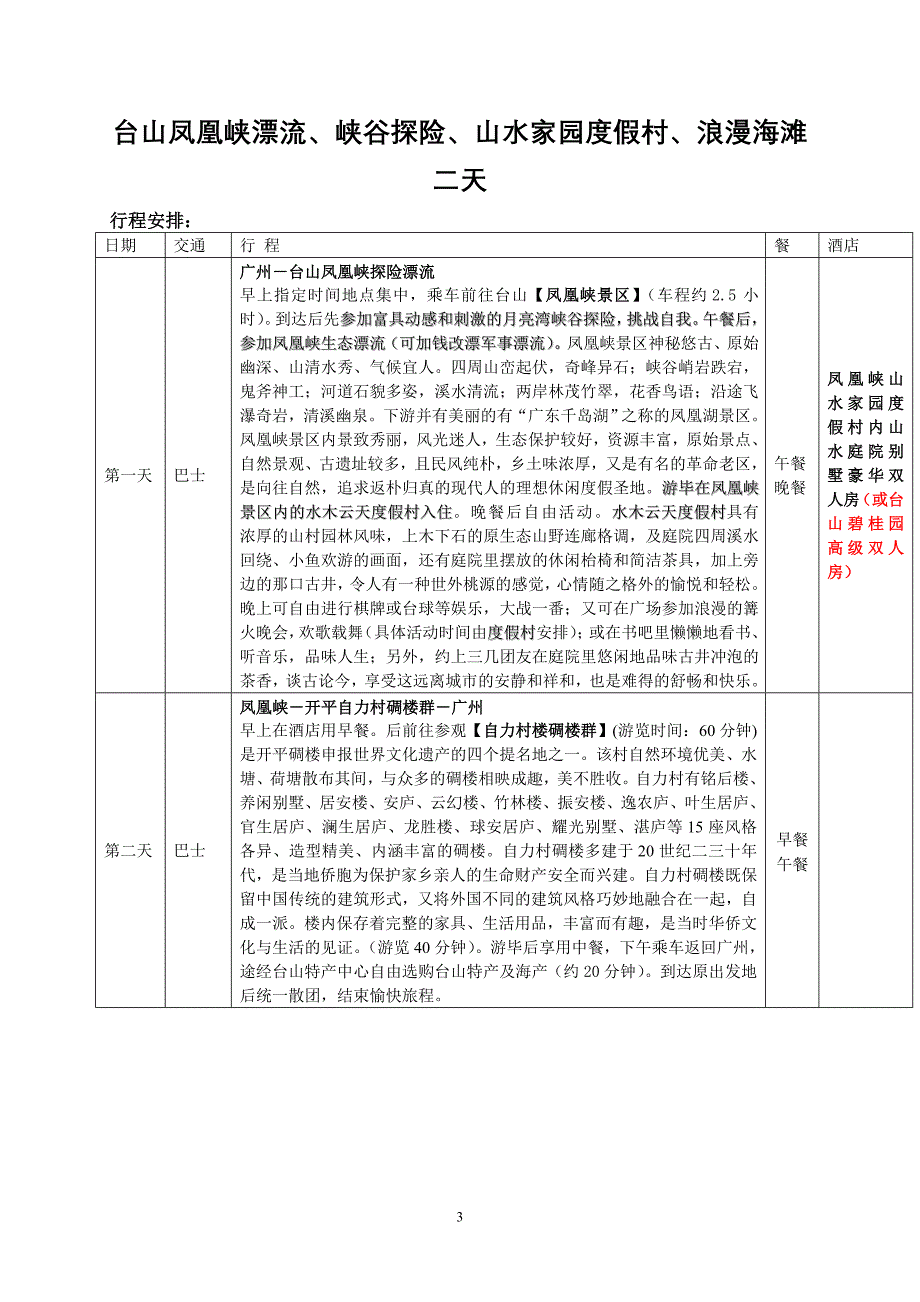 旅行社推荐省内旅游线路_第3页