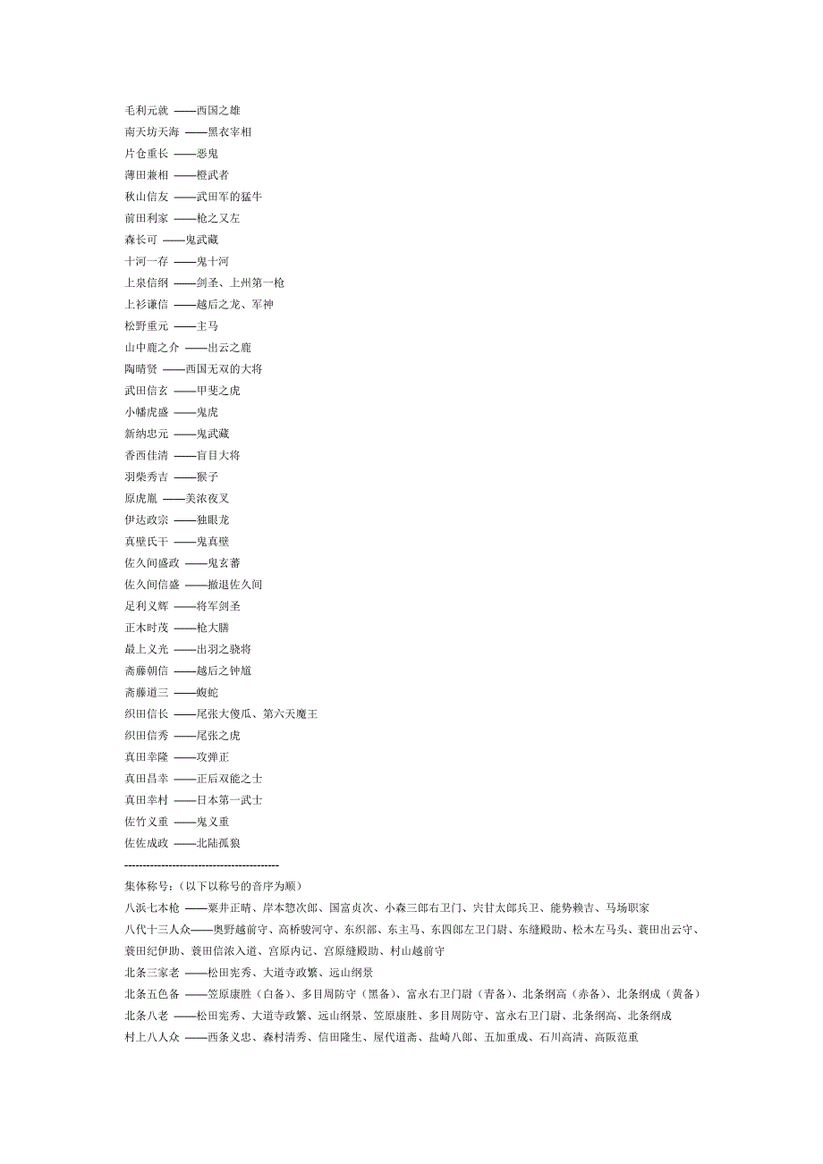 日本战国武将绰号与称号一览表_第2页