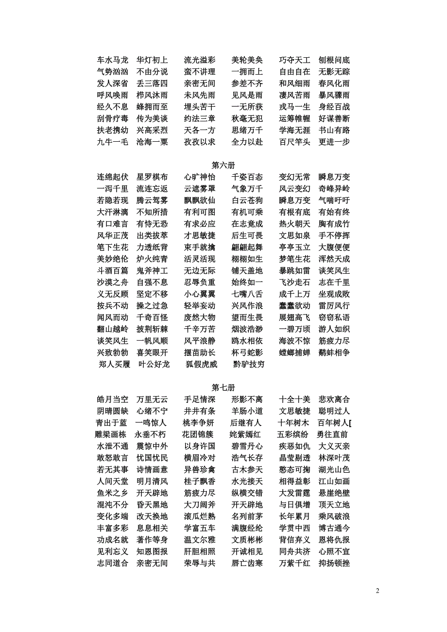 小学课本中出现的成语_第2页