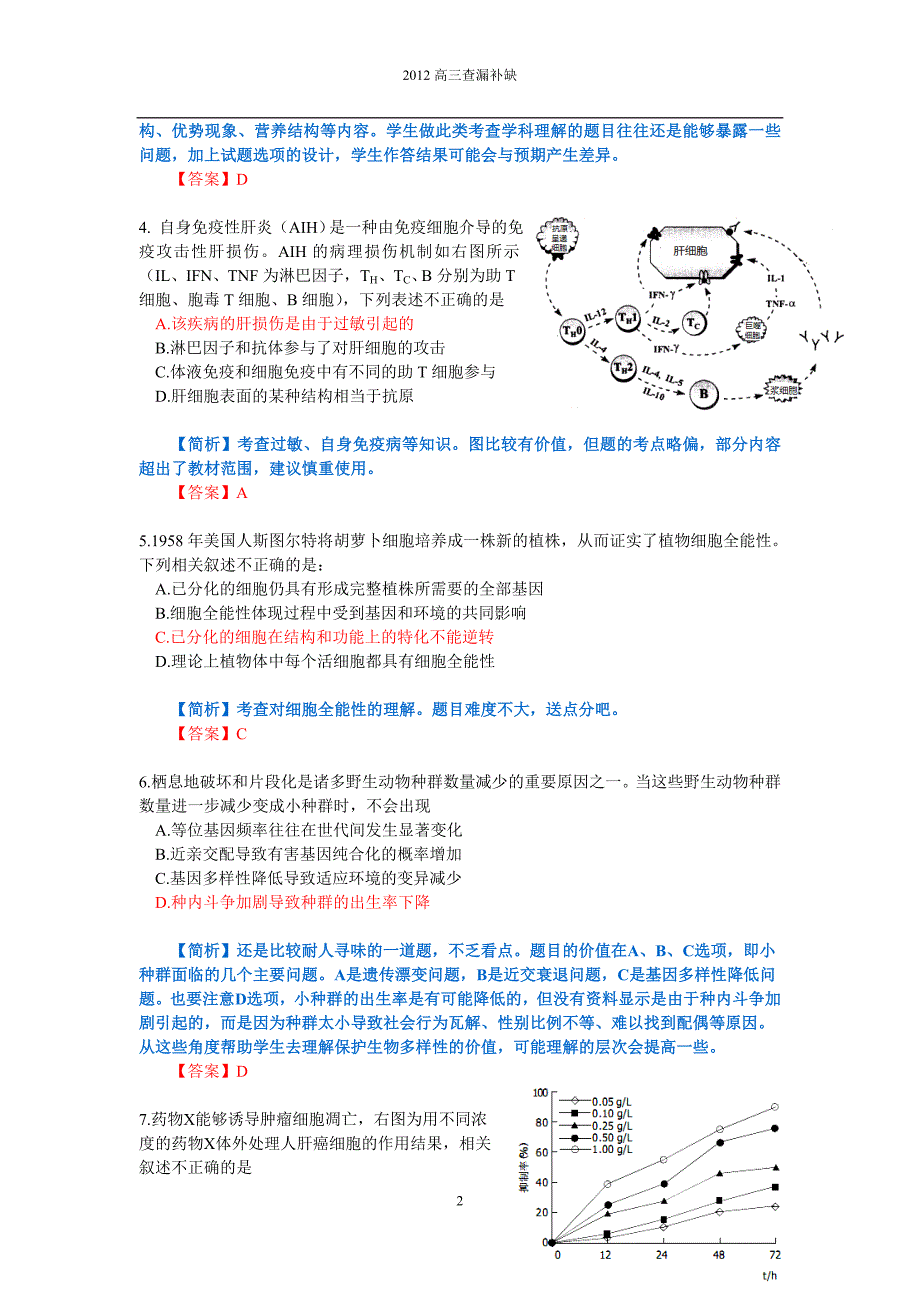 高三生物查漏补缺题--正式稿  高三查漏补缺_第2页