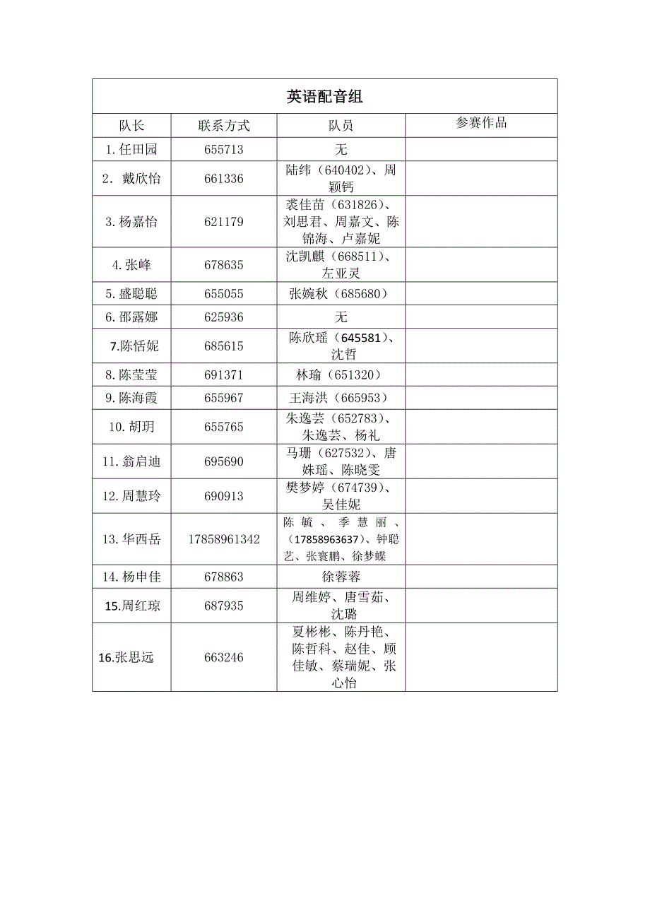 英语达人秀报名统计_第2页