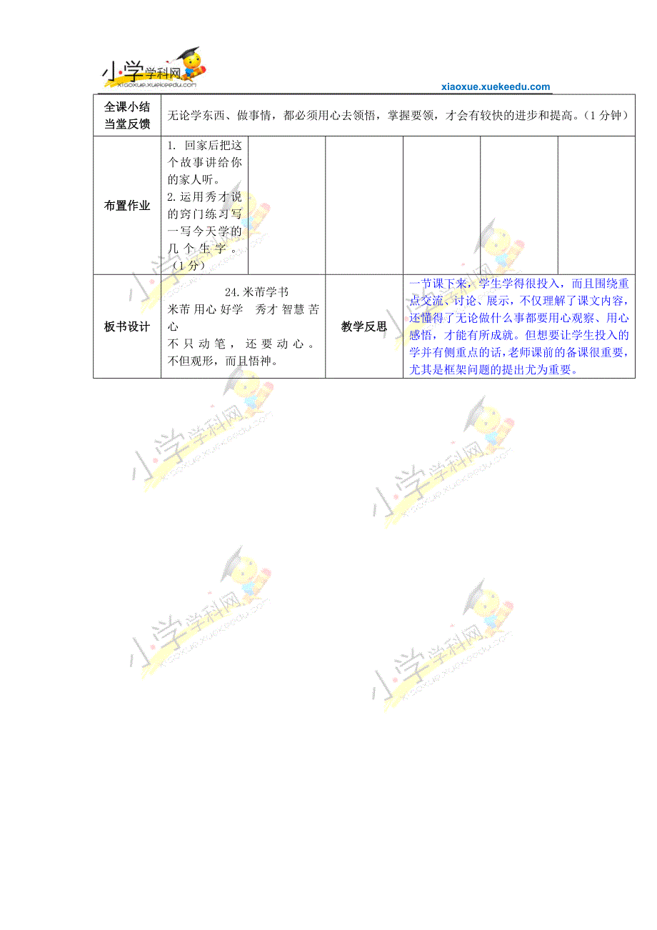 五年级下语文教学设计-米芾学书-冀教版_第3页