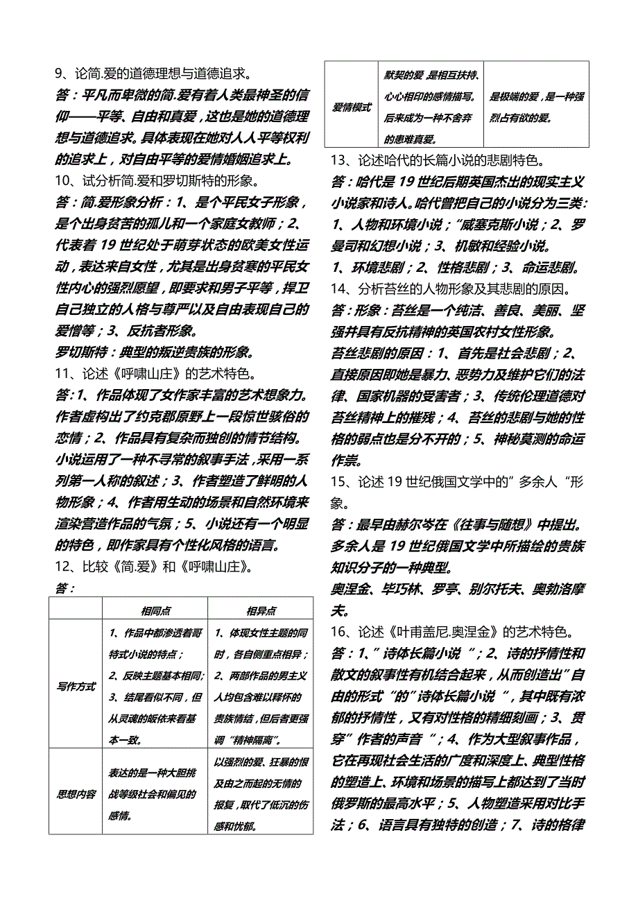 外国文学史 中编 论述题_第4页