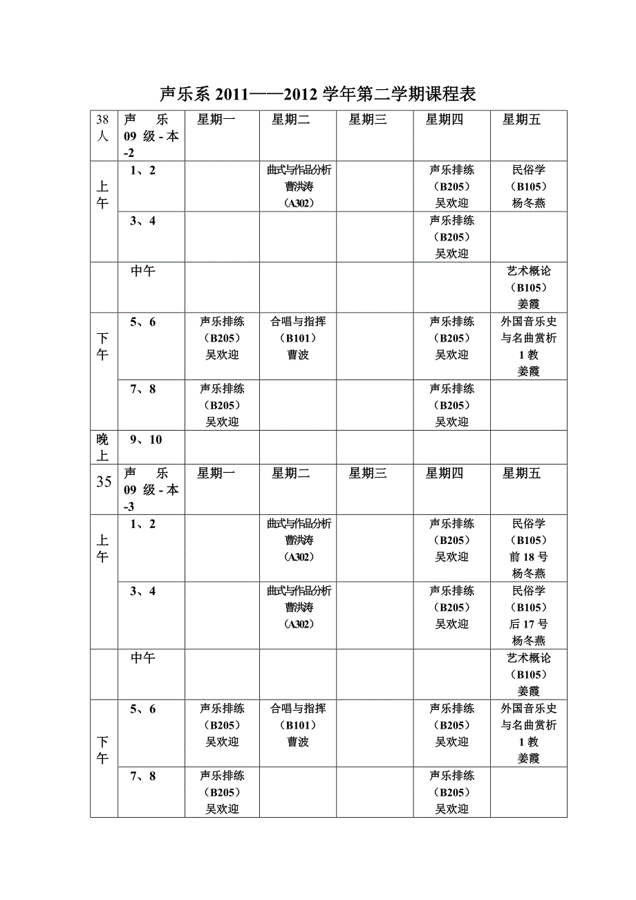 [精编]四川师范大学音乐学院声乐系课表_第1页