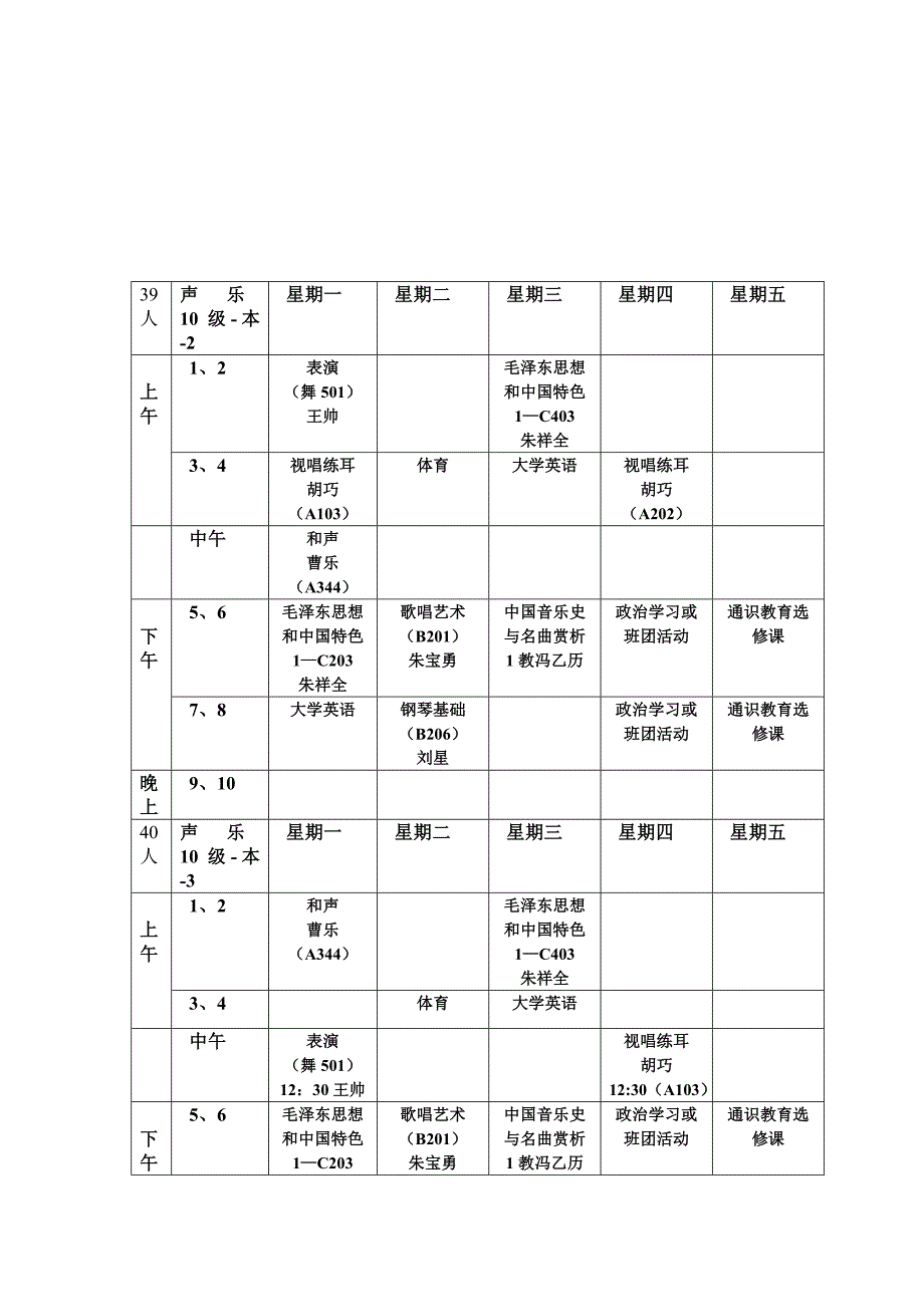 [精编]四川师范大学音乐学院声乐系课表_第4页