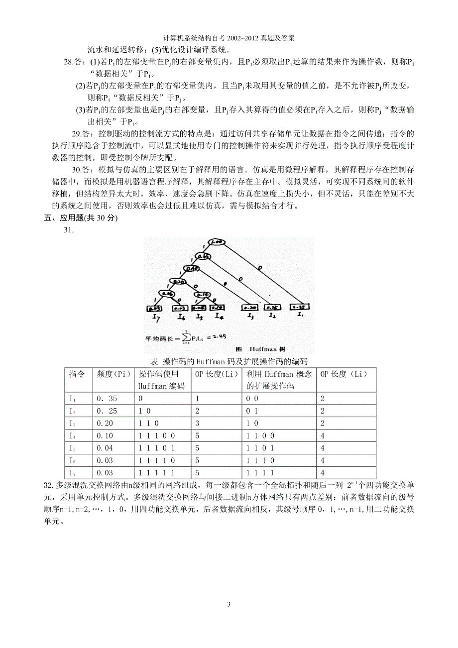 计算机系统结构自考历年(2002-2012)真题-(1)_第3页