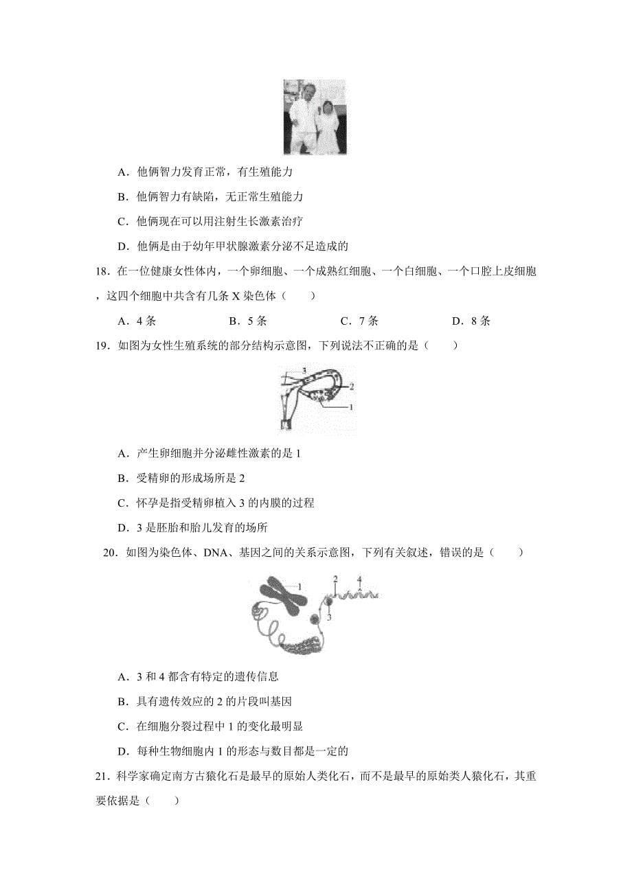 2016年山东省东营市中考生物试卷_第5页