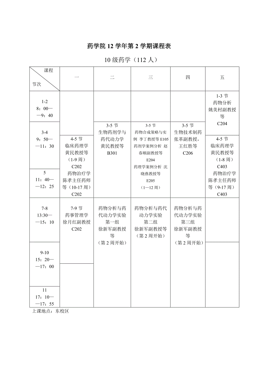 [精编]药学院12学年第2学期课程表_第3页