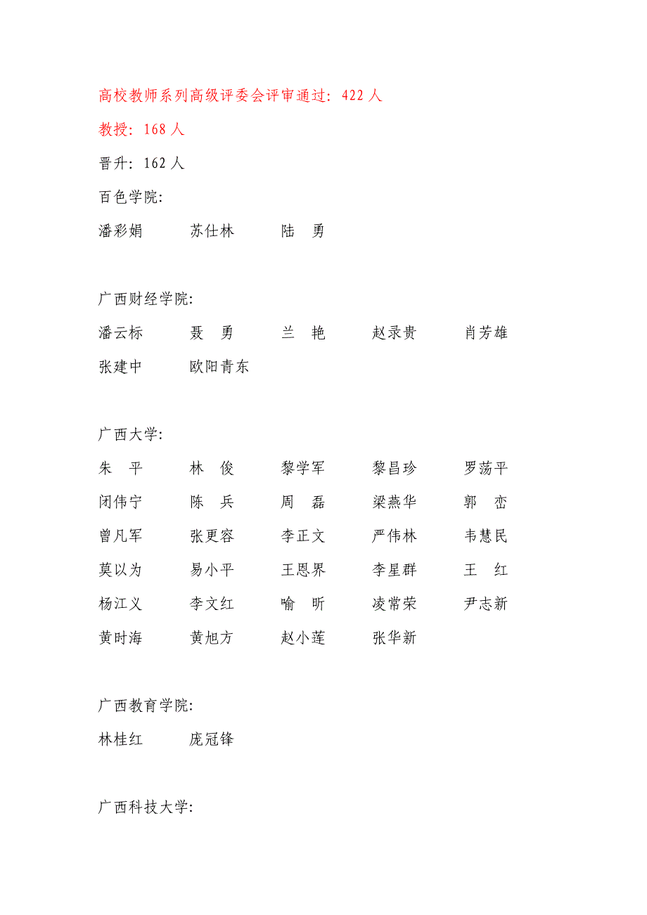 [精编]高校教师系列高级评委会评审通过：422人_第1页