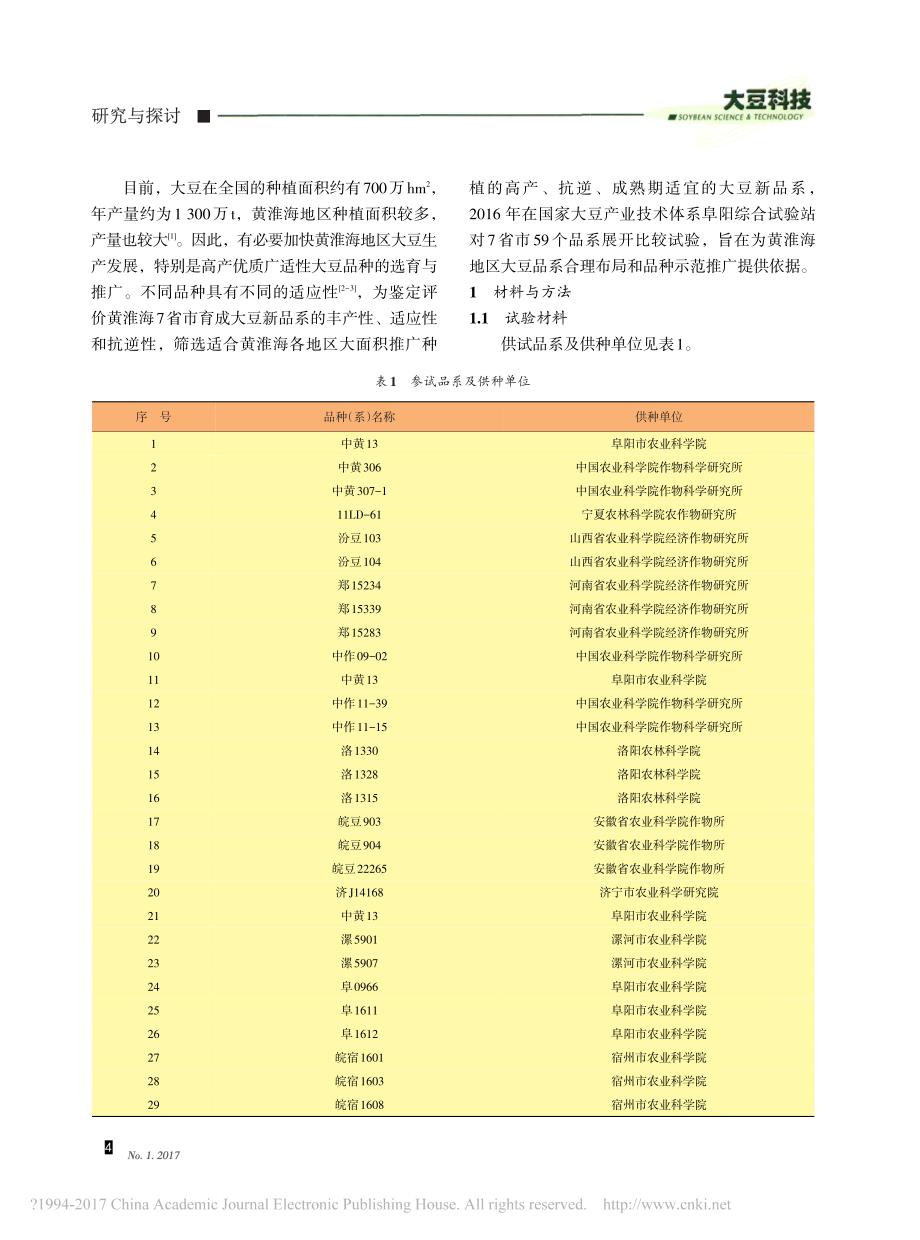黄淮海地区大豆品系鉴定试验_第2页