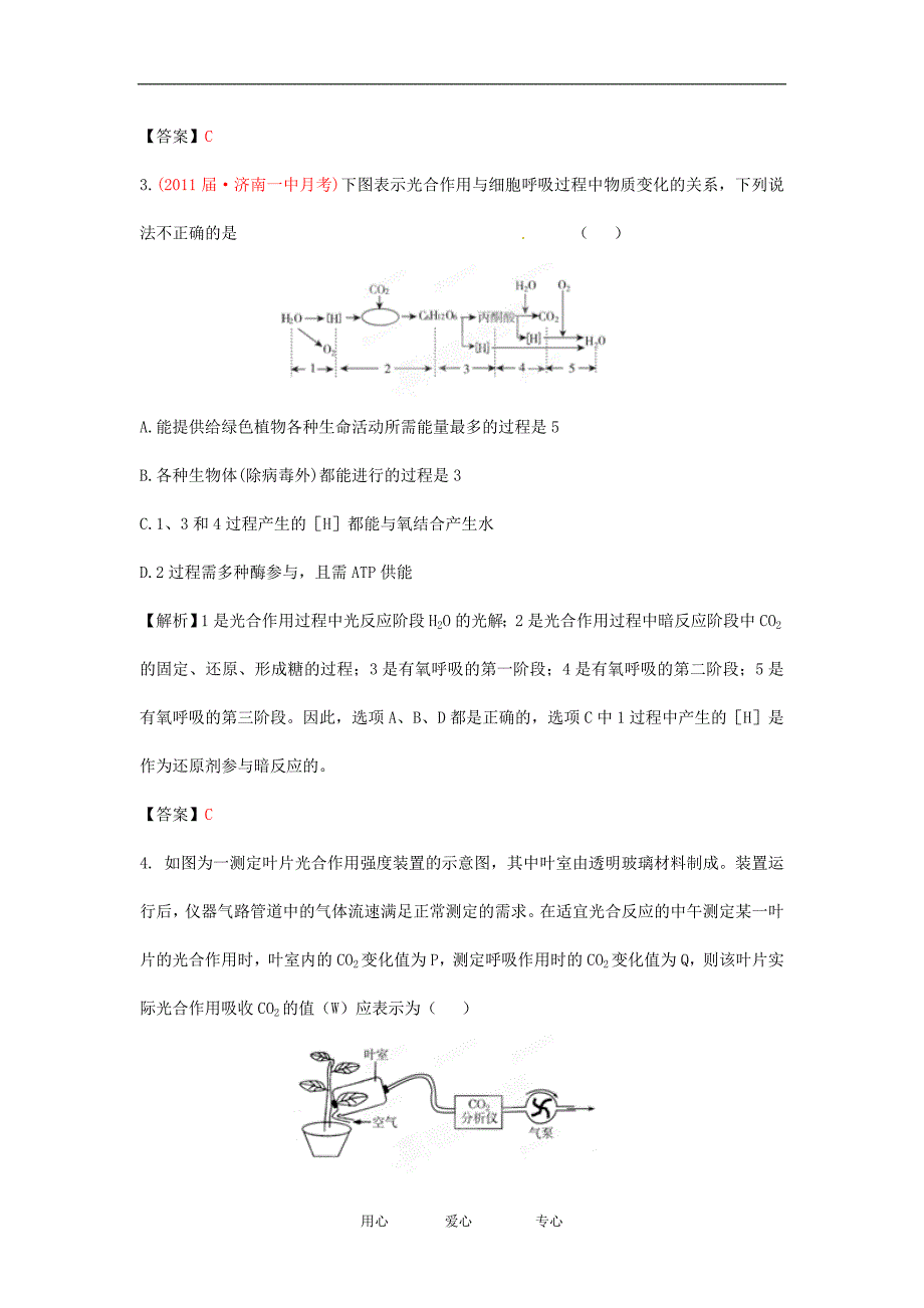 【精选】【立体设计】高考生物 第3讲 能量之源—光与光合作用课后限时作业 新人教版必修1_第2页