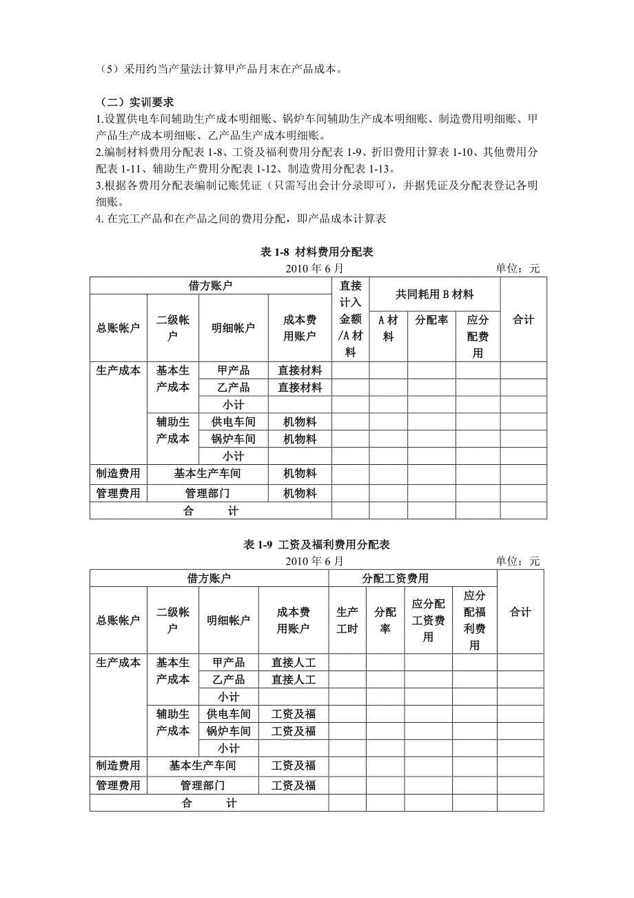 成本会计实训一2_第3页