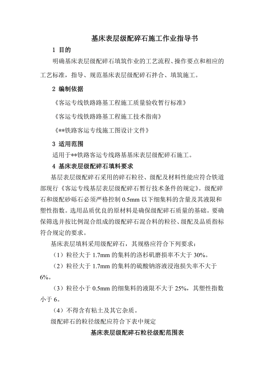 【精选】路床表层级配碎石施工作业指导书_第1页