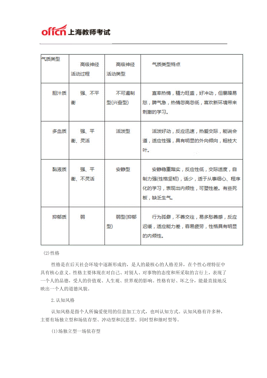 上海教师资格证考试中学教学知识与能力高频考点二十六：中学生的人格发展_第3页