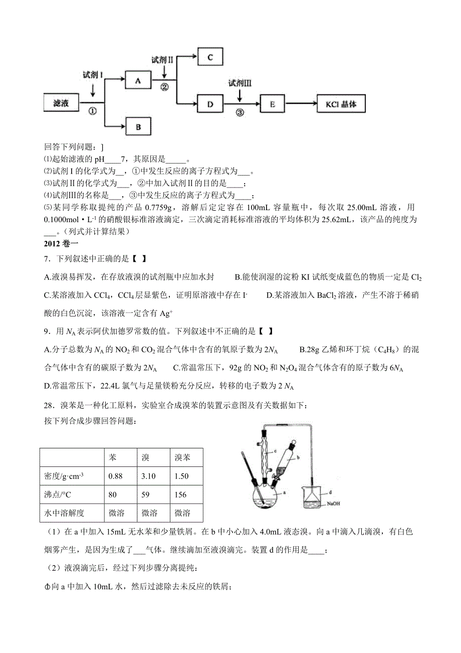 [2017年整理]高中化学必修一高考题_第4页