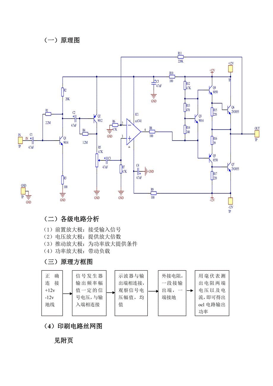 [2017年整理]电子技术实习报告—OCL音频功率放大器_第3页