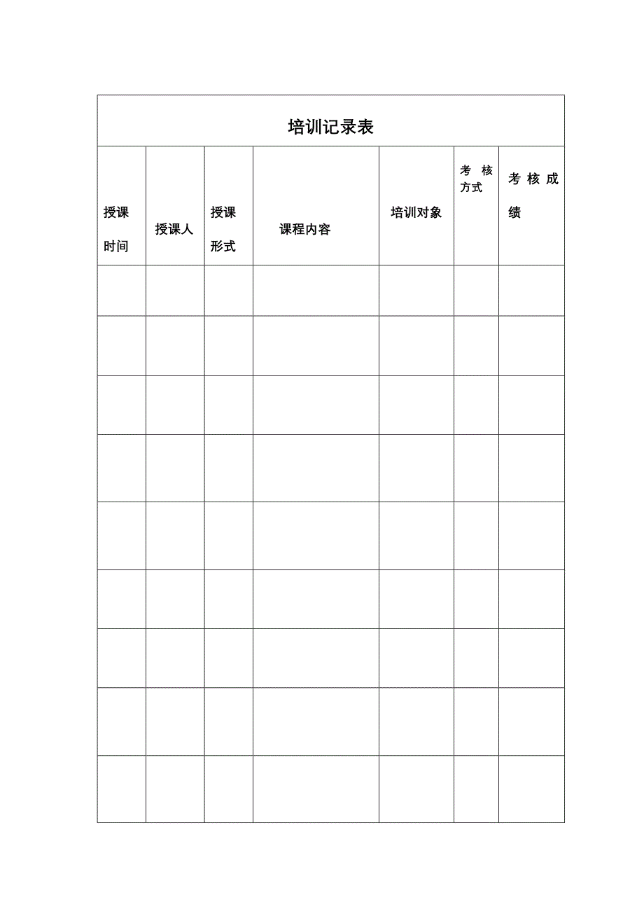 培训记录表_第1页