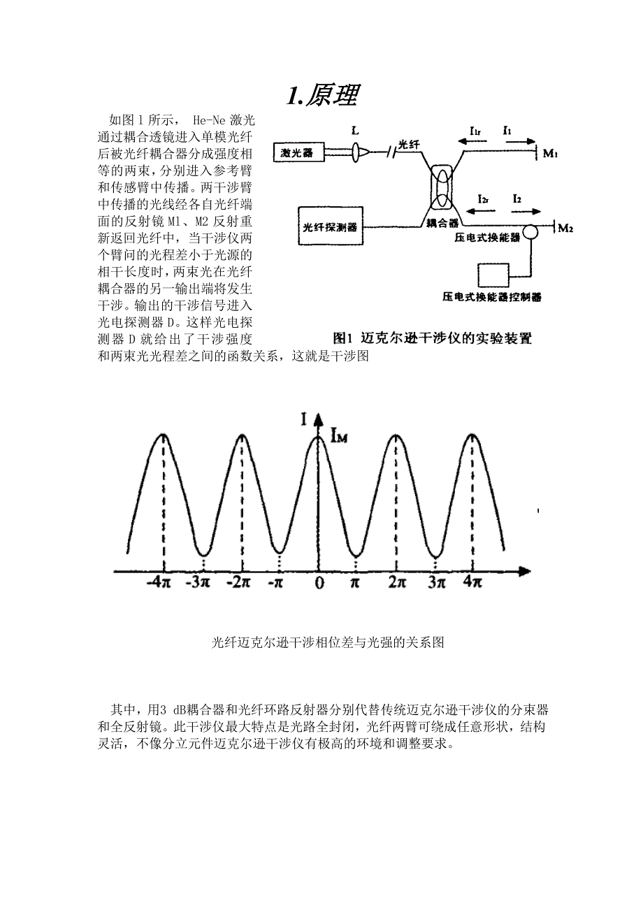 【精选】光纤迈克尔逊干涉仪 4组_第1页