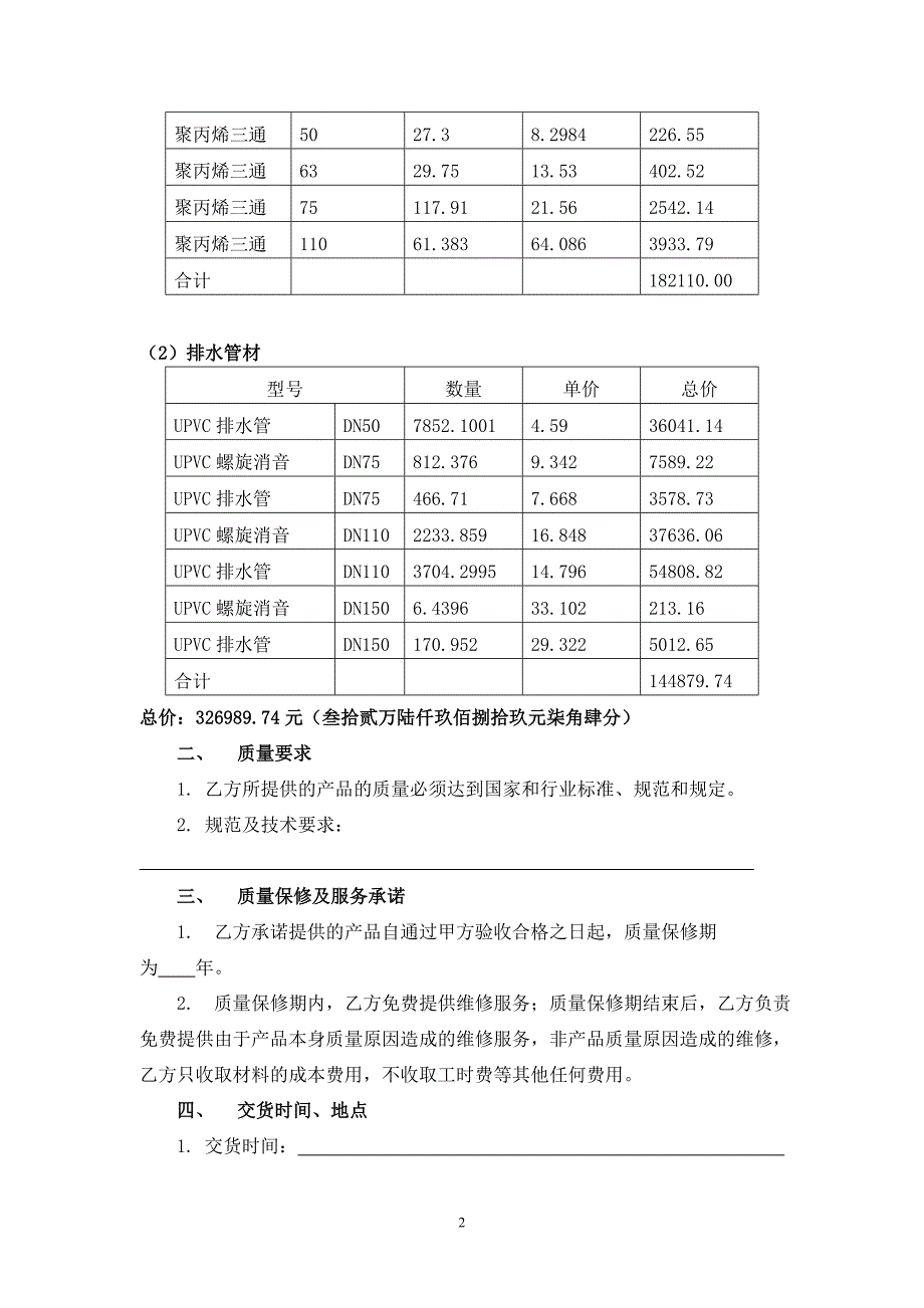 【精选】给排水管材采购合同_第2页