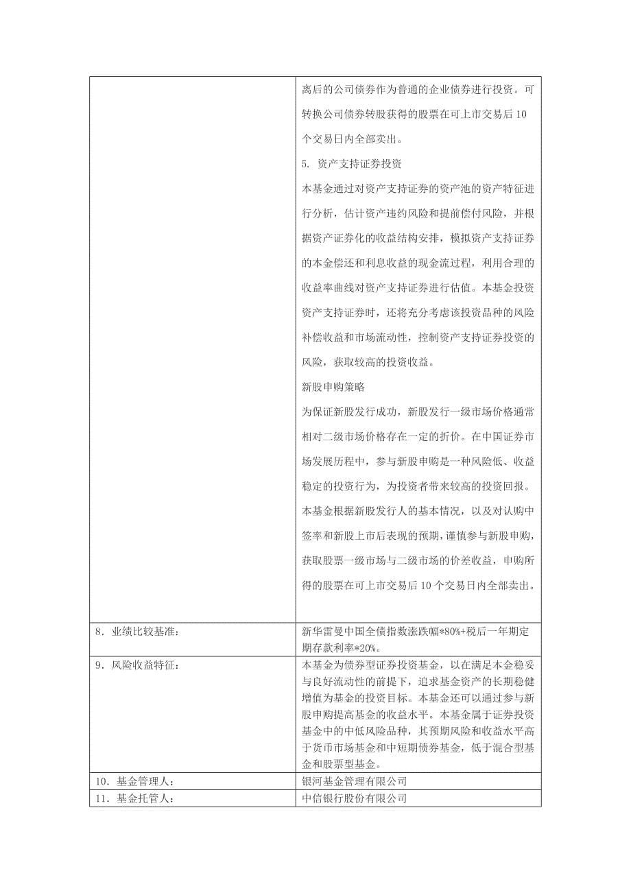 银河银信添利债券型证券投资基金(第3季度报告)_第5页