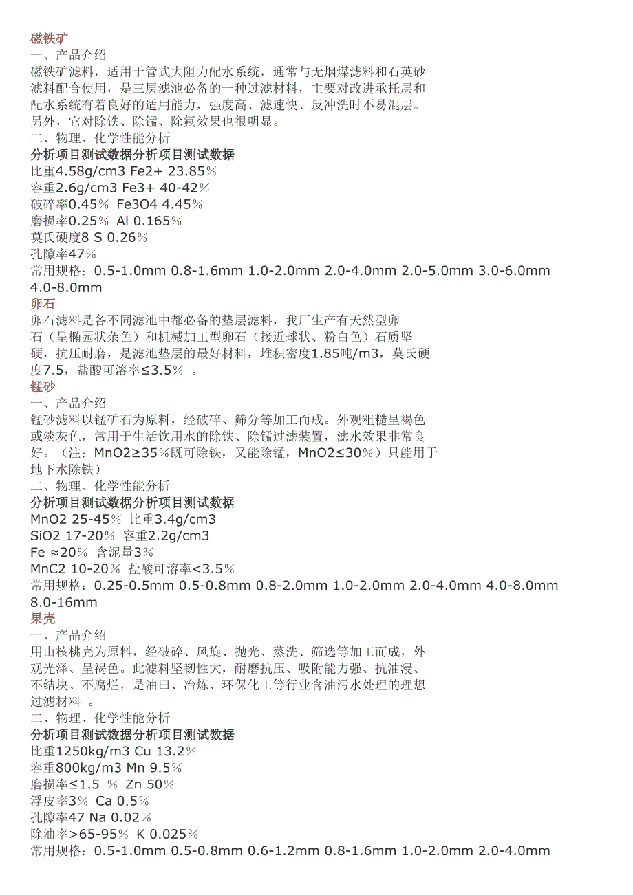 【精选】常见净水滤料技术规格_第2页