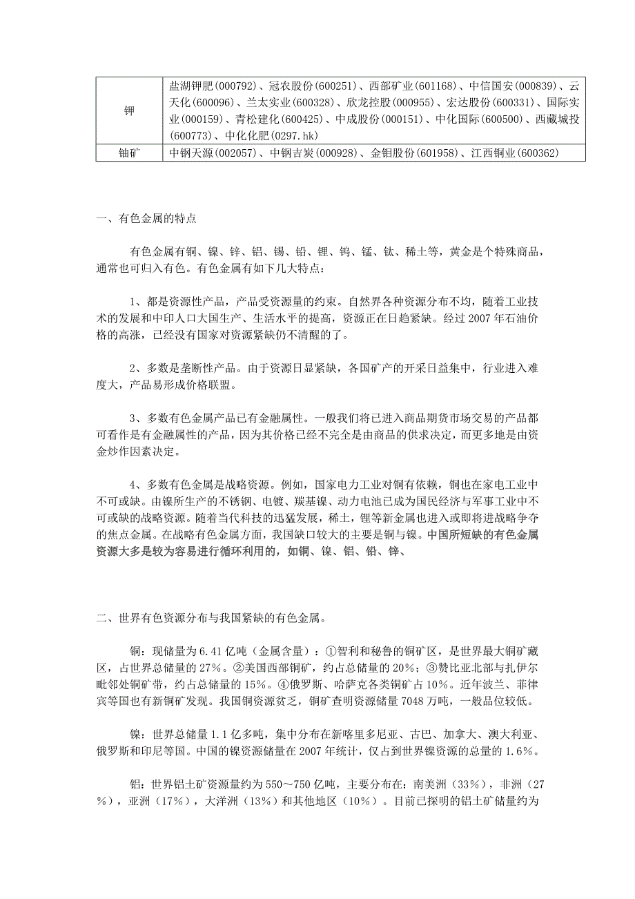 矿产资源类上市公司汇总表_第3页