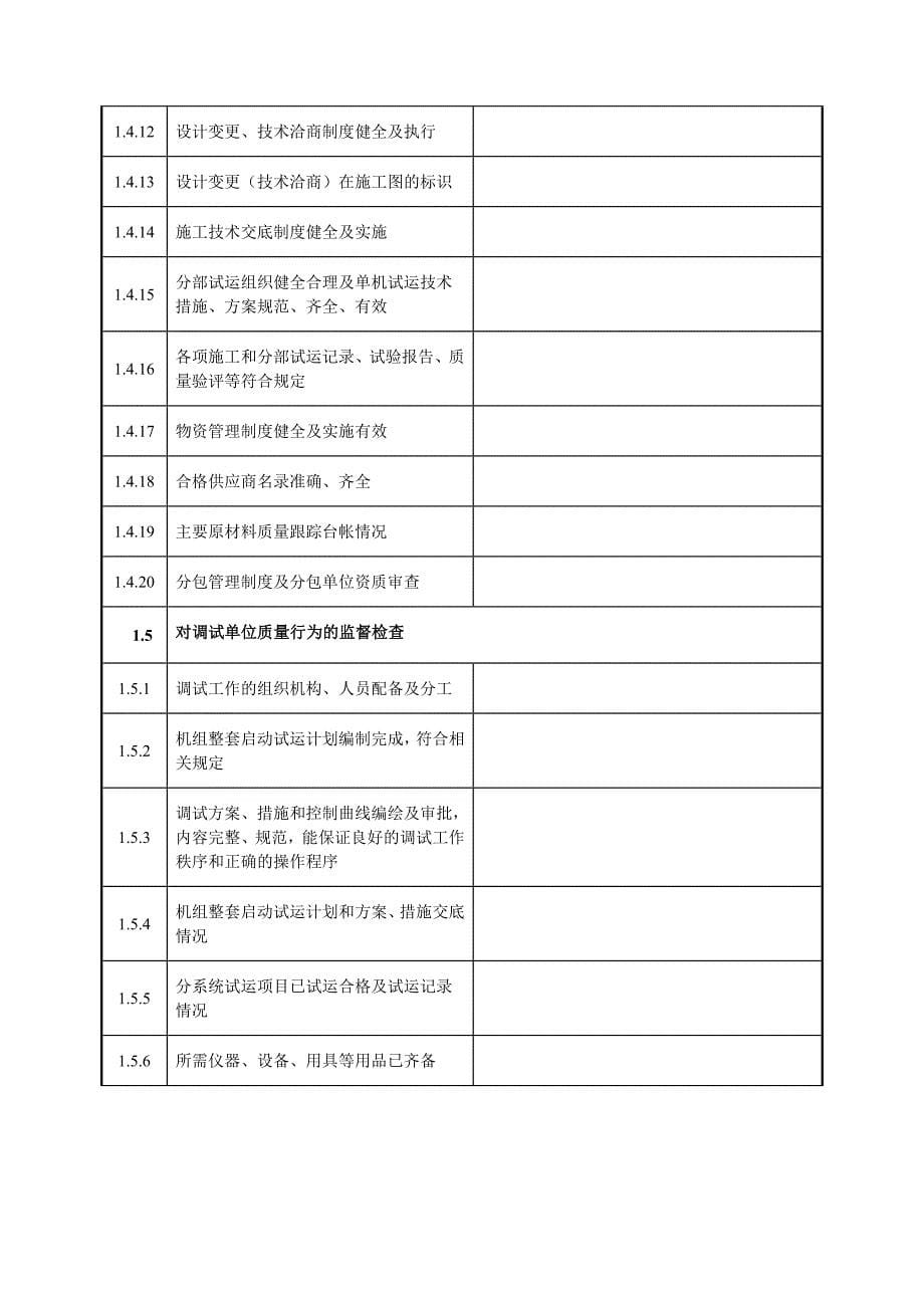 【精选】火电工程机组整套启动试运前质量监督检查记录(最终版)_第5页