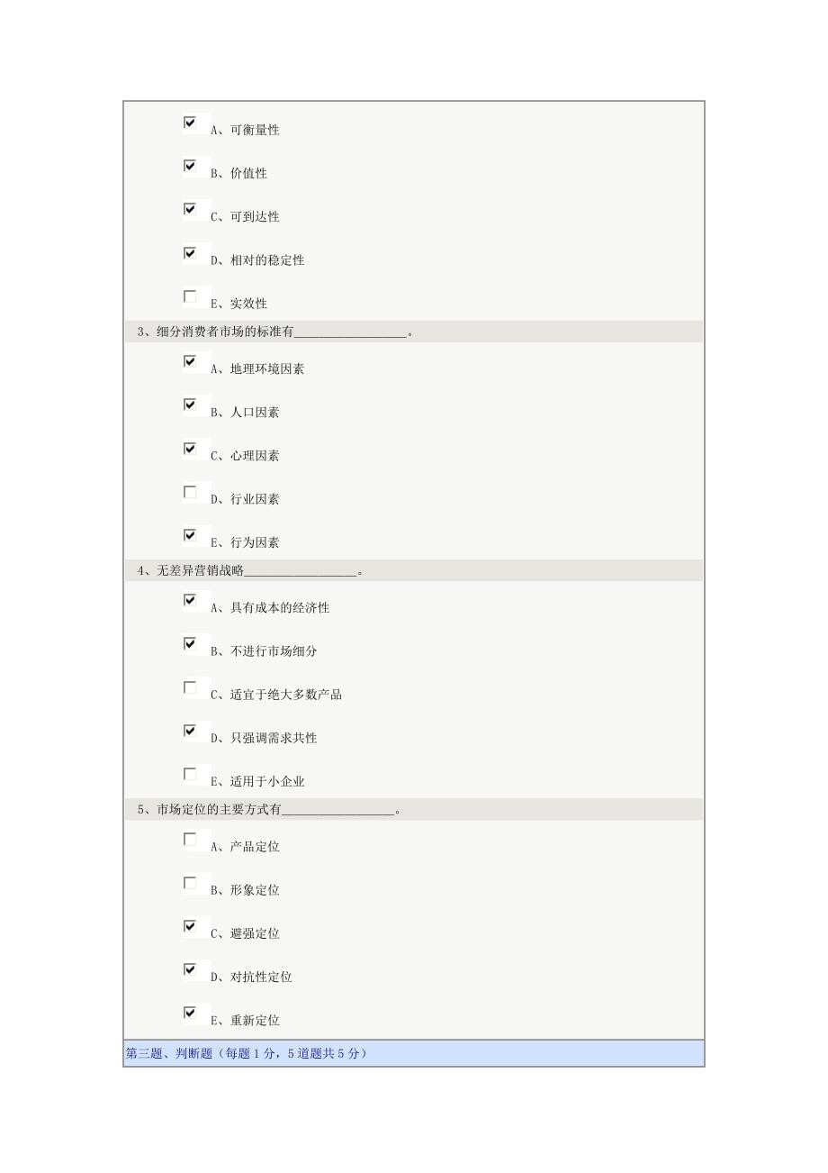 市场营销学第6章在线测试()_第2页