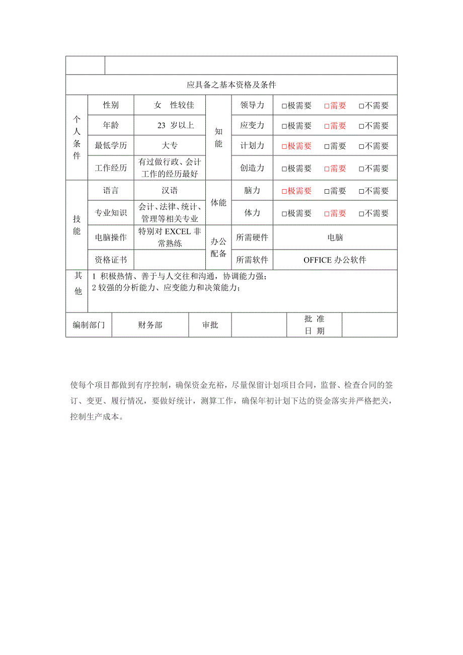 【精选】合同管理员职位说明书_第3页