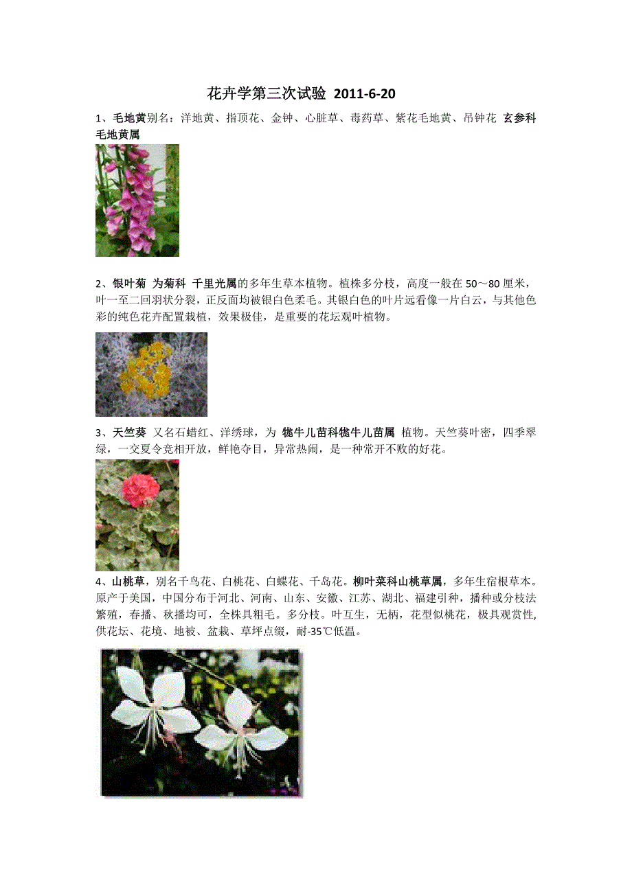 【精选】花卉学第三次试验_第1页