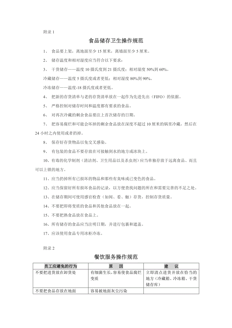 食品储存卫生操作规范_第1页