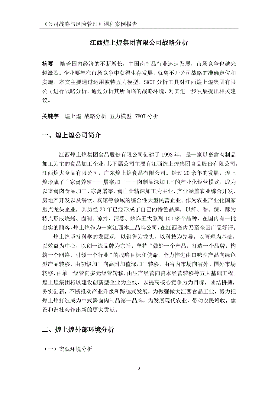 江西煌上煌集团有限公司战略分析报告_第3页