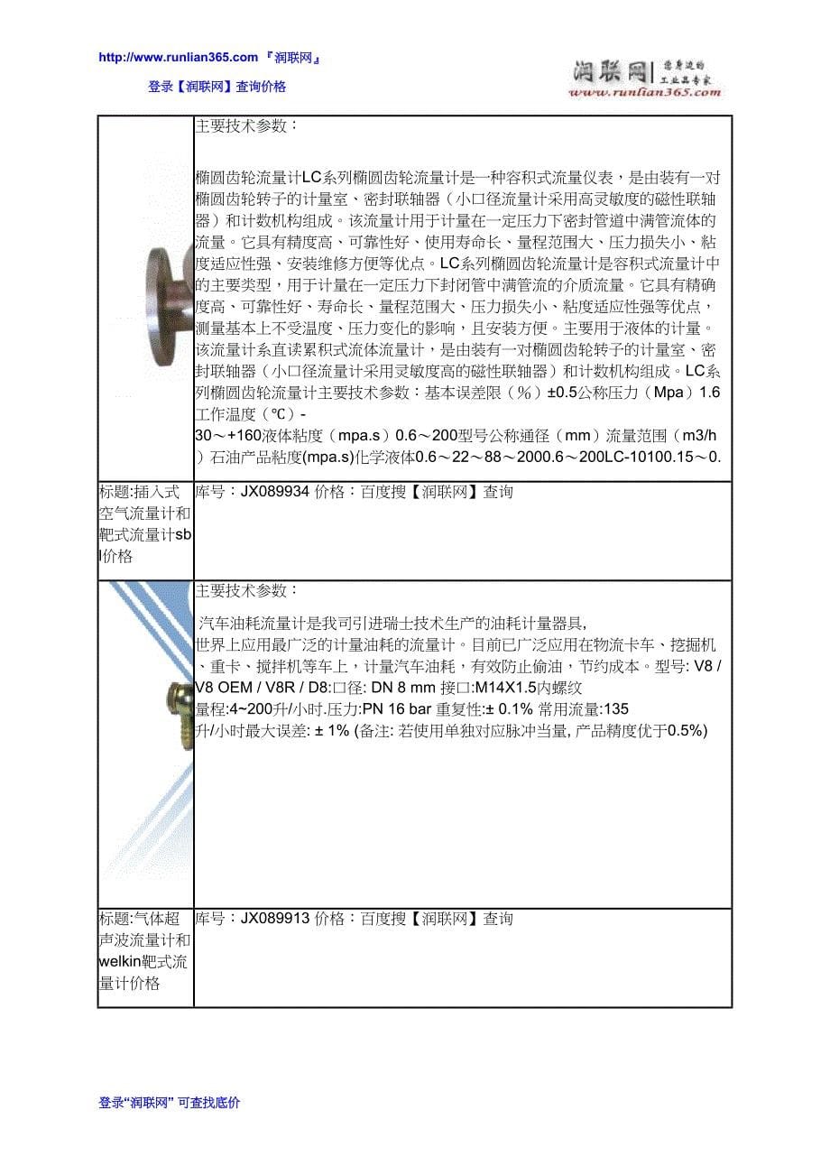 【精选】插入式蒸汽流量计和超声波气体流量计价格_第5页