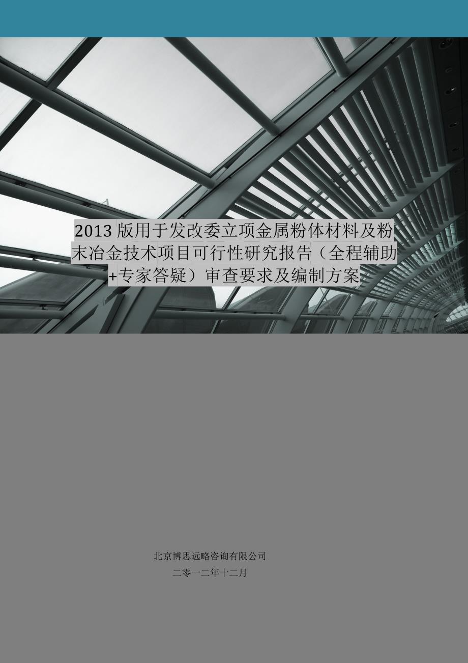 版用于立项金属粉体材料及粉末冶金技术项目可行性研究报告(甲级资质)审查要求及编制方案_第1页