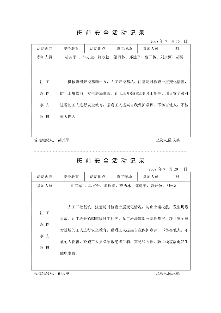 [2017年整理]班前安全活动记录表_第3页