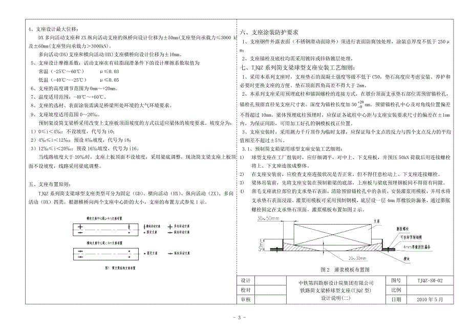 【精选】型桥梁支座安装设计图(TJQZ)_第4页