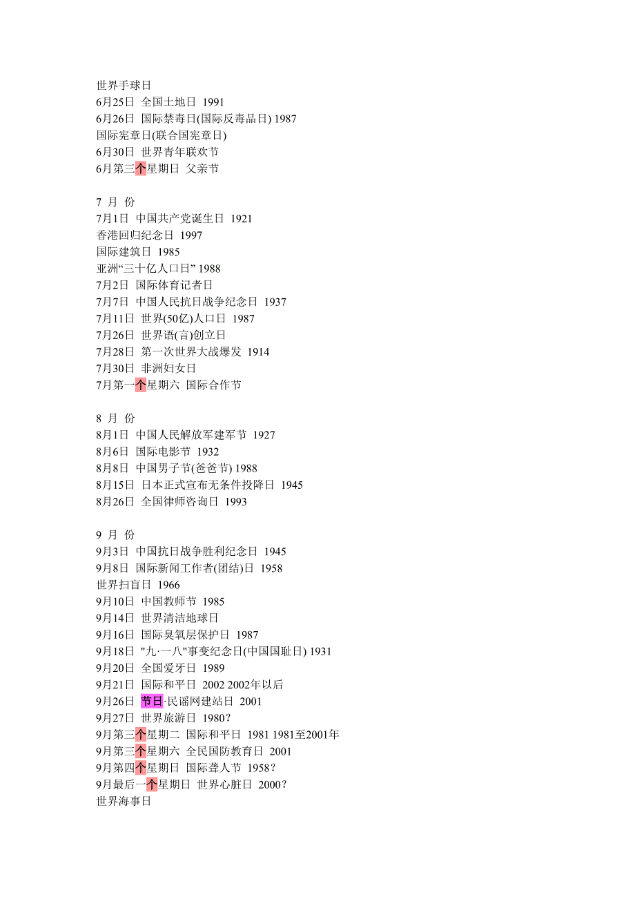 [2017年整理]世 界 节 日 表_第3页