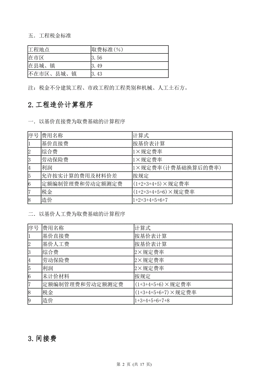 [2017年整理]重庆市99定额费用组成及说明_第2页