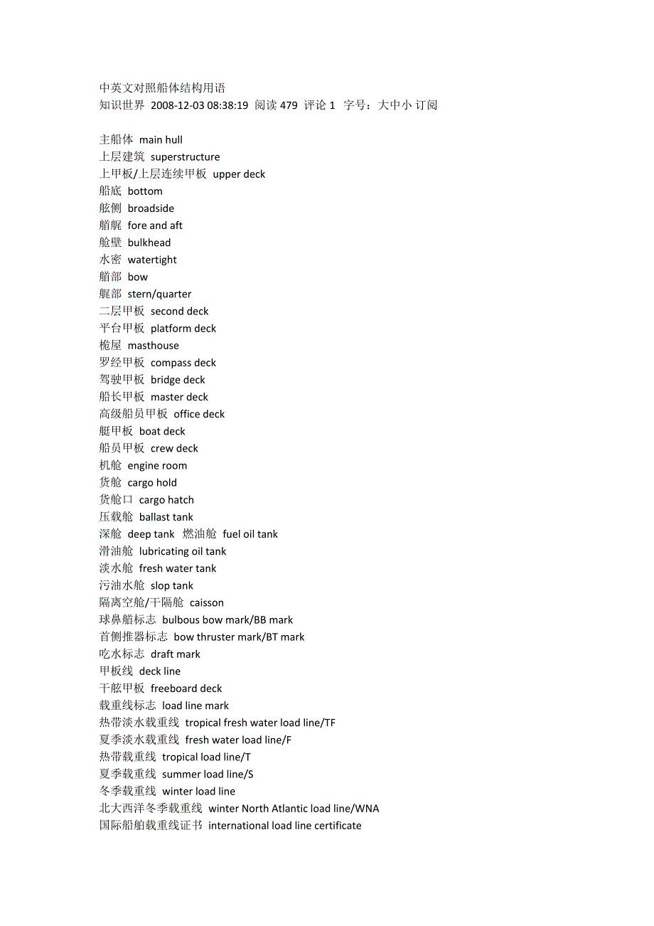 [2017年整理]中英文对照船体结构用语_第1页