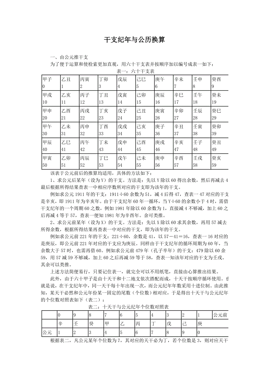 [2017年整理]干支纪年与公历换算_第1页