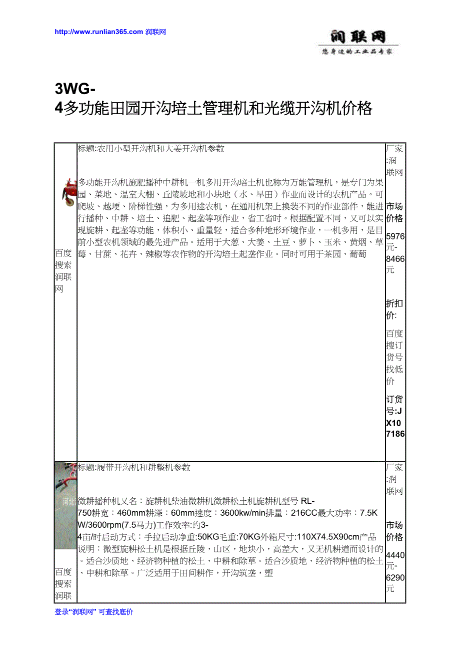 [2017年整理]3WG-4多功能田园开沟培土管理机和光缆开沟机价格_第1页