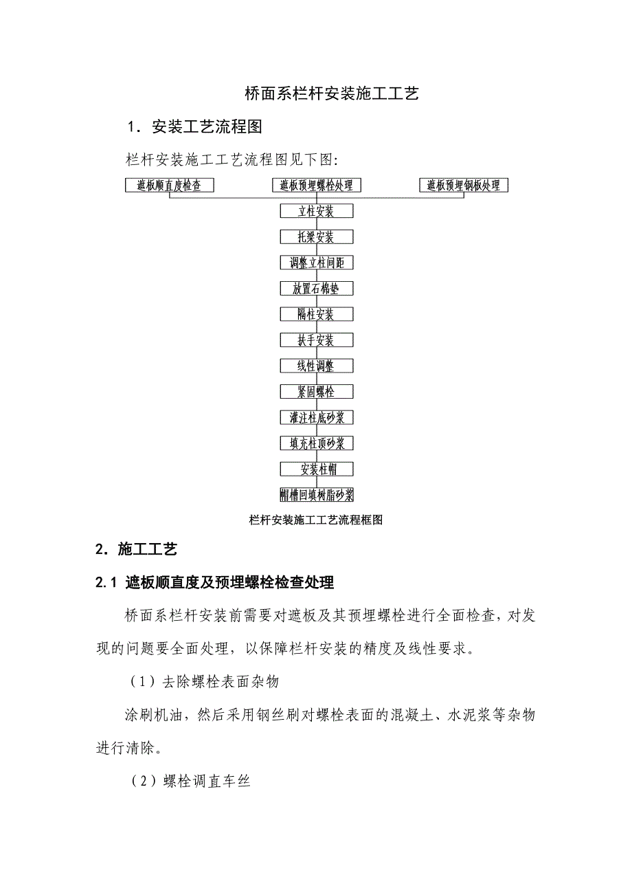 桥面系栏杆安装施工工艺_第1页