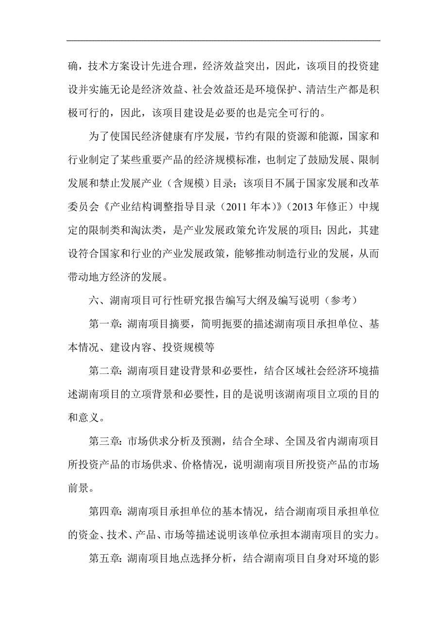 湖南项目报告书可行性研究报告策划报告_第5页
