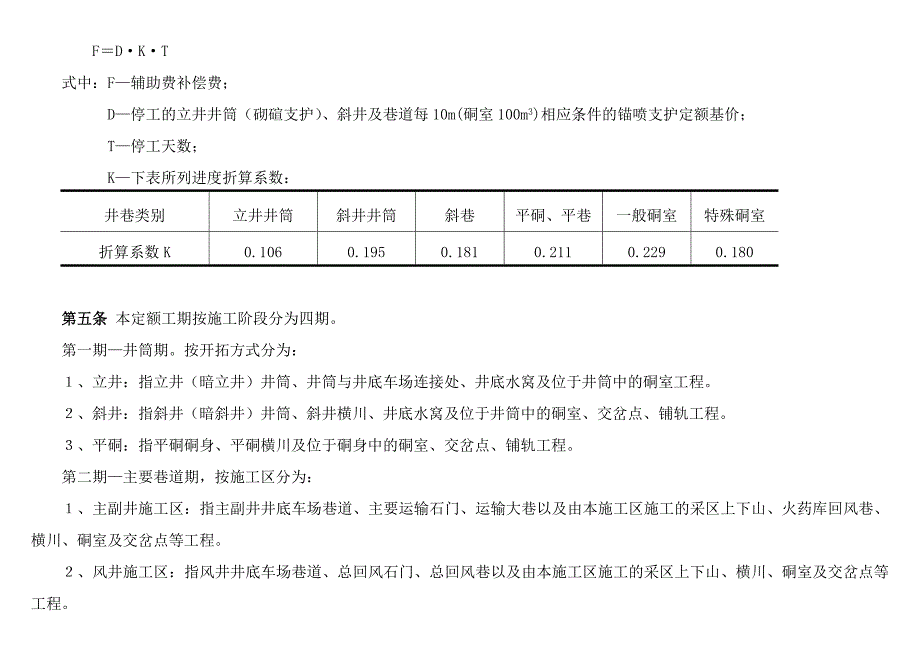 煤炭建设井巷工程“辅助费”综合定额说明1_第2页