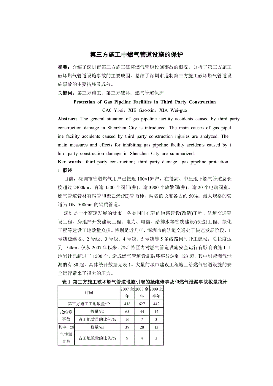 [2017年整理]第三方施工中燃气管道设施的保护_第1页