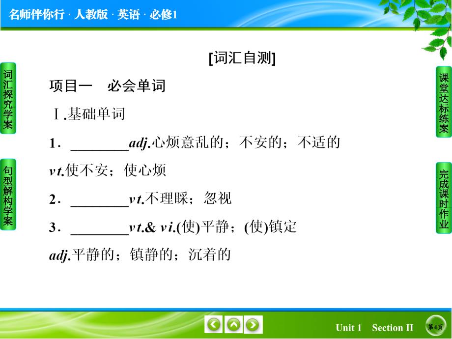 2015-2016学年《名师伴你行》英语人教版必修一课件 Unit1 1-2_第4页