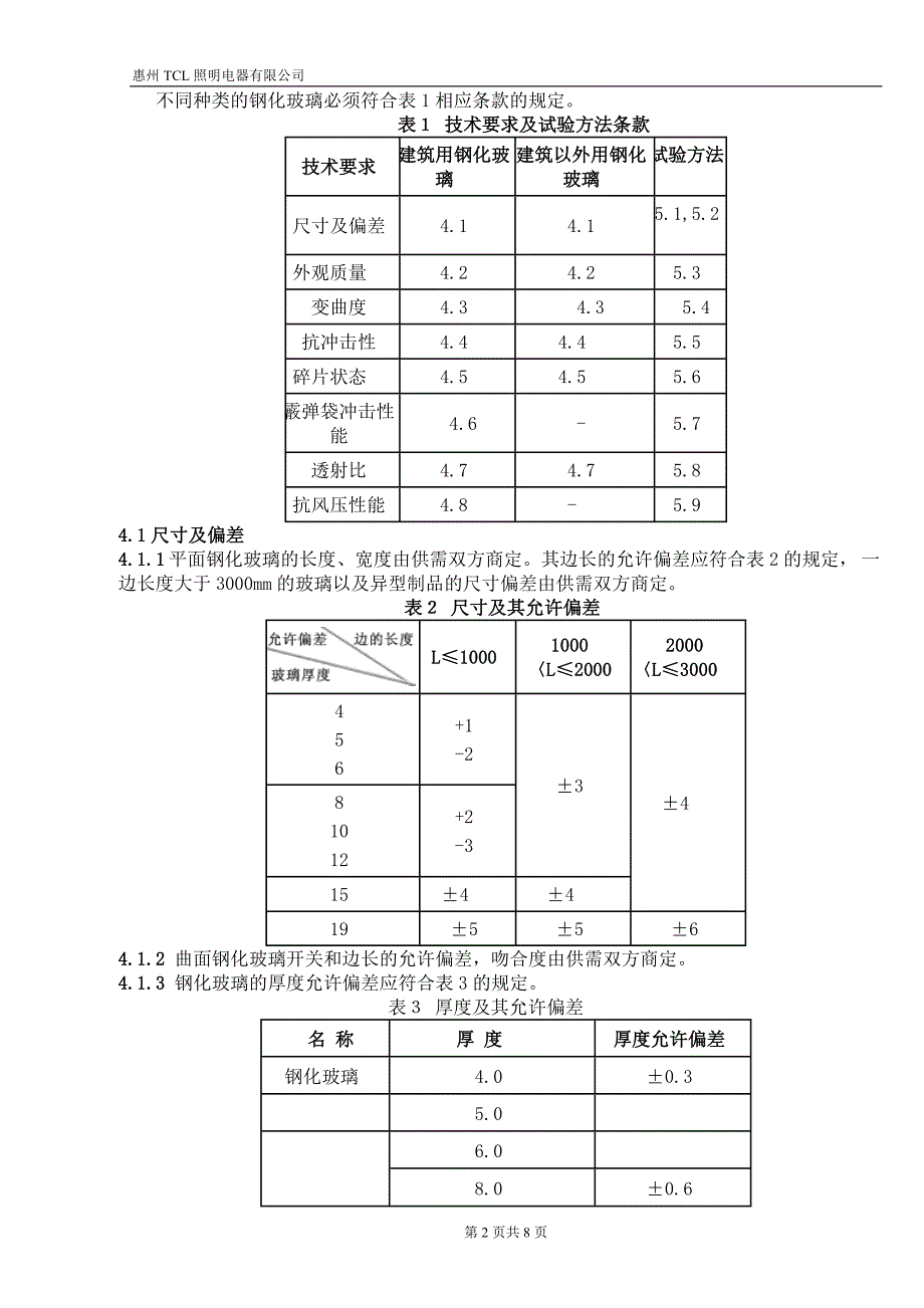 【2017年整理】钢化玻璃检验标准_第2页