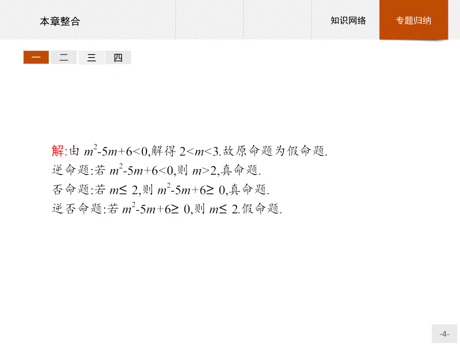 【课堂设计】2015-2016学年高二数学人教A版选修2-1课件：第一章　常用逻辑用语 整合_第4页