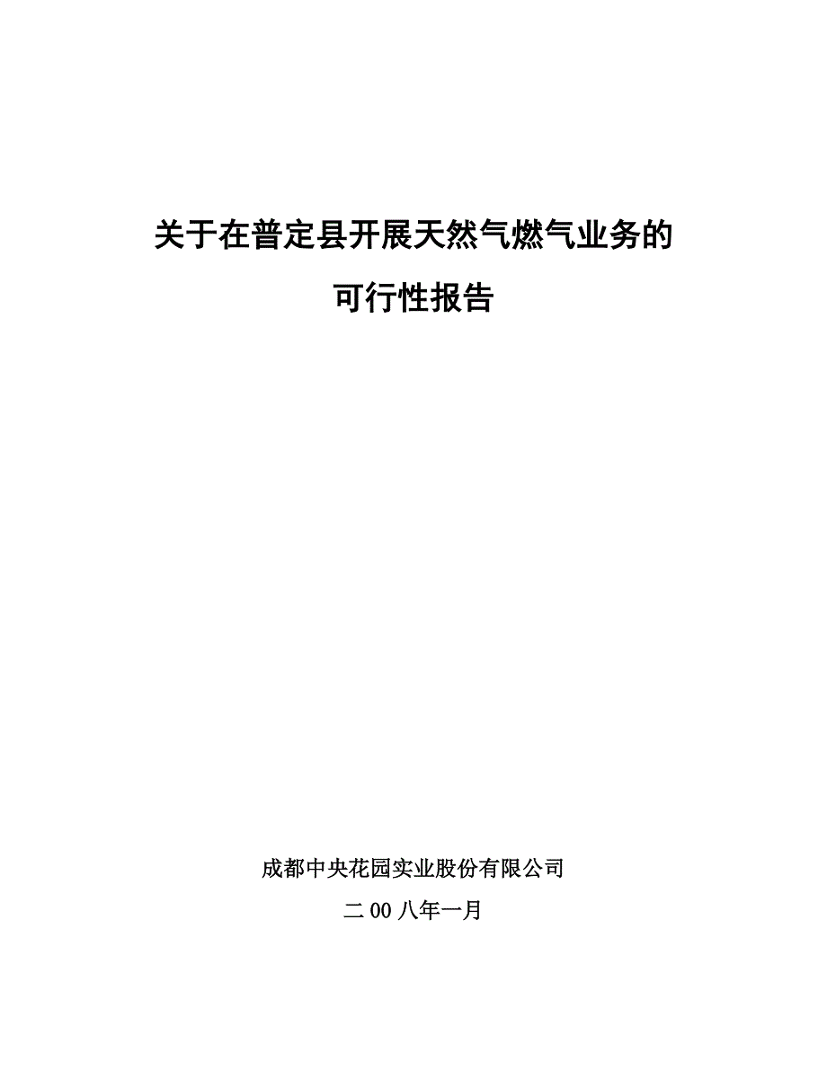 【2017年整理】CNG小城镇供气可行性报告(080103)_第1页